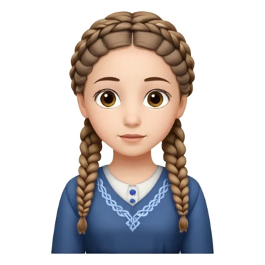 young modest jewish girl braids no headband sticker