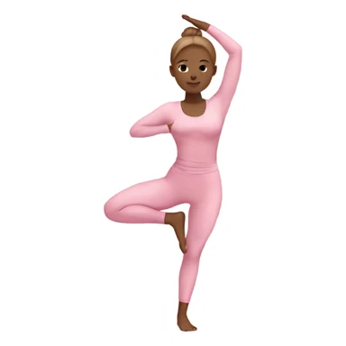 girl doing yoga in pink yoga outfit with light brown hair sticker