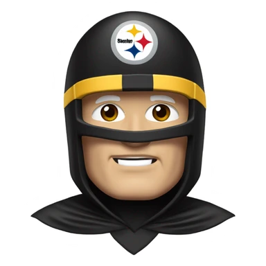 Terry Bradshaw Pittsburgh Steelers player in helmet and uniform with black cape. sticker