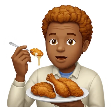 Black man eathing chicken  sticker