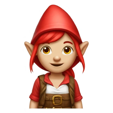 Red girl gnome sticker