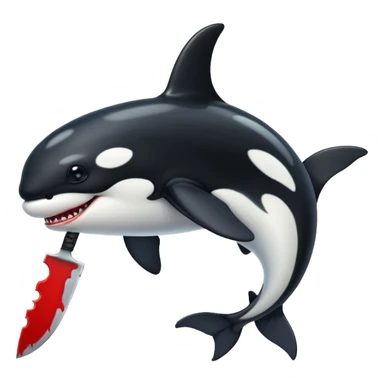 orca holding a bloody knife sticker