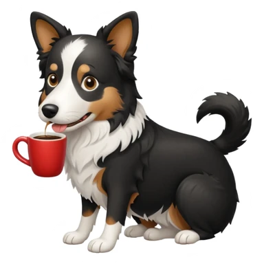 Border collie café con blanco sticker