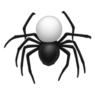 white and black split spider mascot sticker