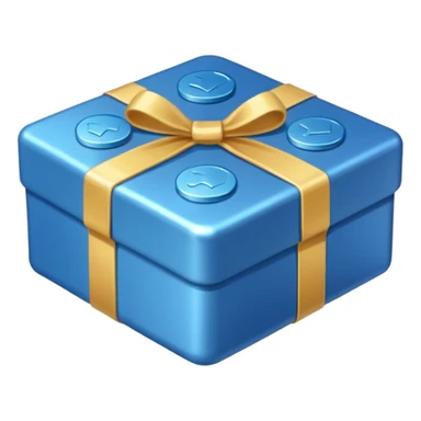 blue coins credit in a package sticker