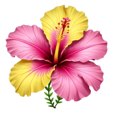 yellow and pink hibiscus flower sticker