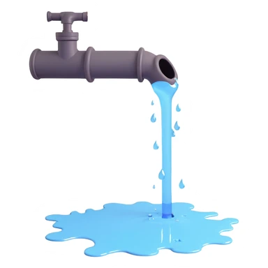 
3D render of a cracked pipe with water dripping from it, Pixar-style, clean and realistic, soft reflections, isolated on white background, professional and colorful

 sticker