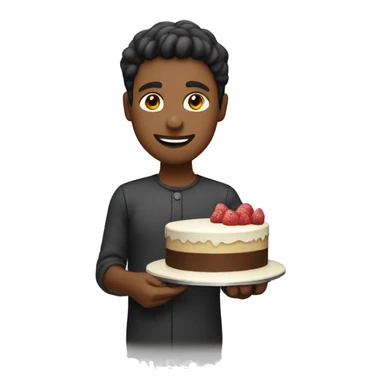 Person cutting a piece of cake sticker