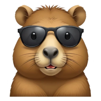 cool capybara wearing fashionable dark sunglasses sticker