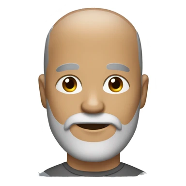 man with shaved head and beard with some gray hair mixed in the beard sticker