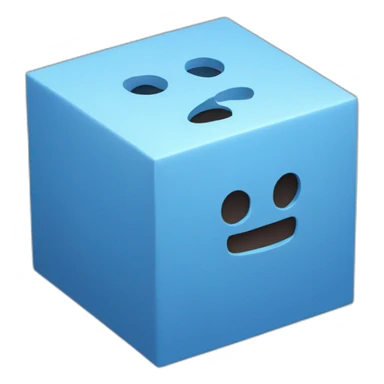 blue cube with a corner missing sticker