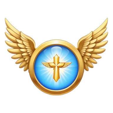 small wings emblem holy light blue sticker
