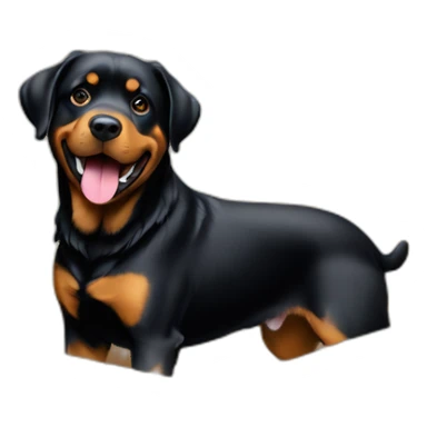 A Rottweiller playing with a golden retriever in box sticker