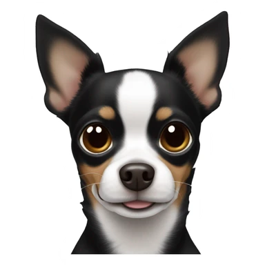 Black chihuahua mix with very large ears and brown eyes and some white hairs  sticker