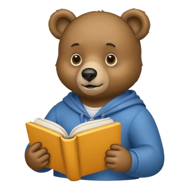 student bear with book sticker
