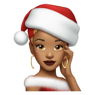 Rihanna as santa claus sticker