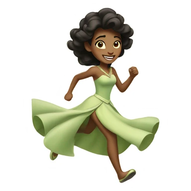 tiana princess running  sticker