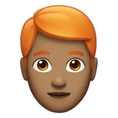 A black chinese with orange hair sticker