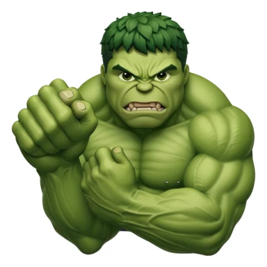 big muscular green cool hulks fist with 5 fingers sticker