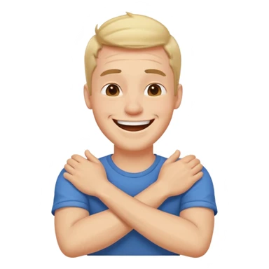 Arms crossed holding neck laughing guy sticker