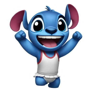 Stich doing cheer sticker