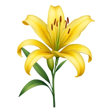 single Bright Yellow Lily, straight stem sticker