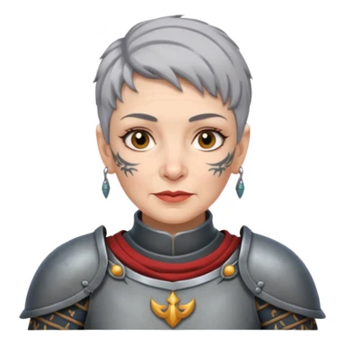 Elderly Tattooed Knights female, with short hair sticker