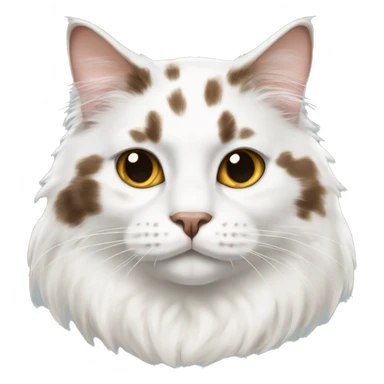 White mainecoon cat with brownish black spots sticker