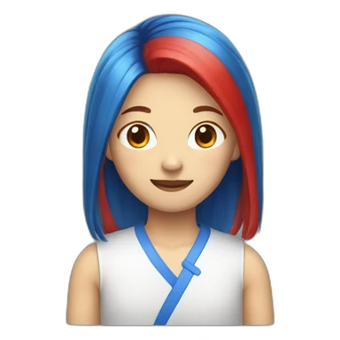 CHINESE WITH RED AND BLUE HAIR sticker