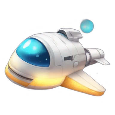 sparkles cute spaceship sticker