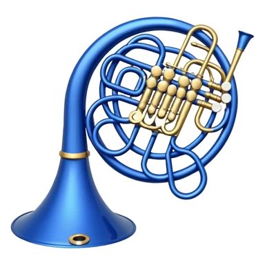 only blue french horn sticker