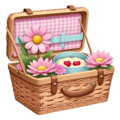 Pink picnic with pastel flowers sticker