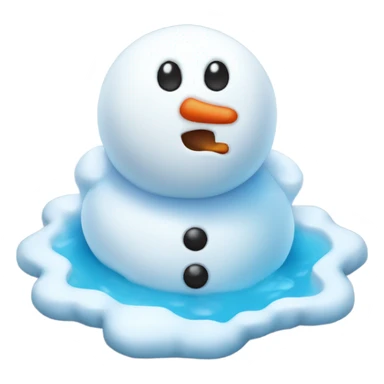 Cute snowman melting sticker