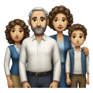 jewish family  photorealistic serious sticker