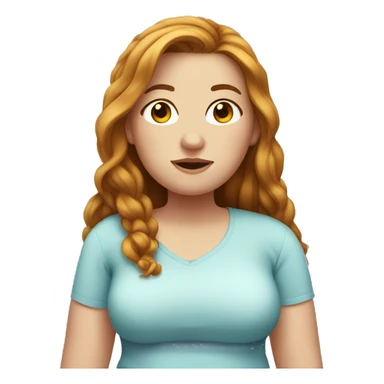 Obesity, female, freckles, long hair sticker