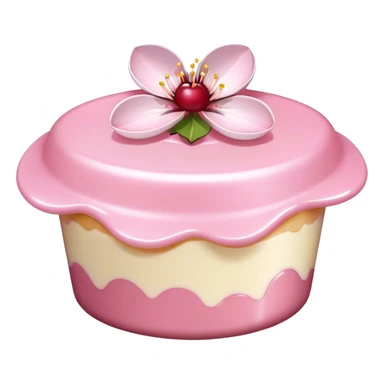 A cherry blossom on the light pink pudding sticker