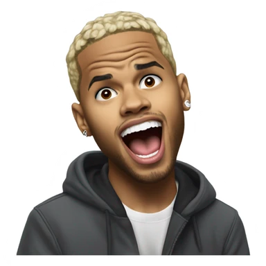 Hyper Realistic Chris Brown singing to Karruche  sticker