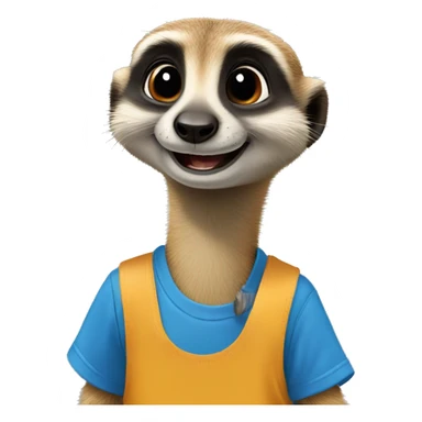 happy meerkat with blue t-shirt sticker