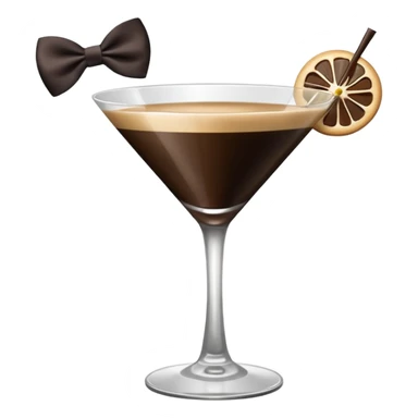 espresso martini with big Black Bow on martini على الكاس من تحت  sticker
