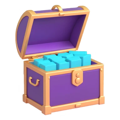 purple and teal rewards chest 3D style sticker