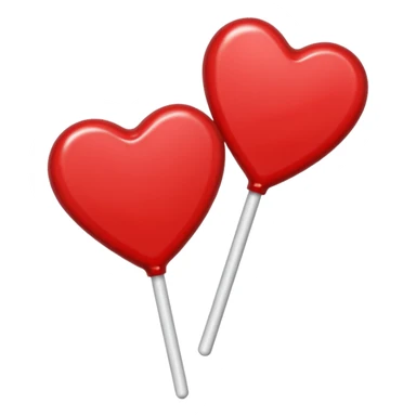 Red heart shaped lollipop sticker