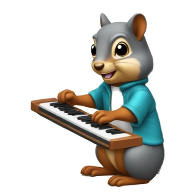 Squirrel play synthesizer sticker