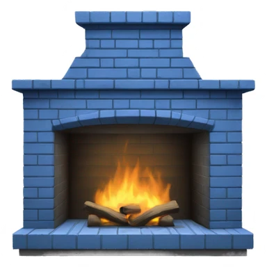 blue brick fireplace  sticker