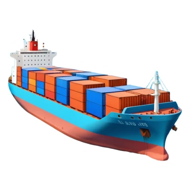 Draw a large cargo ship loaded with colorful containers on the sea. sticker