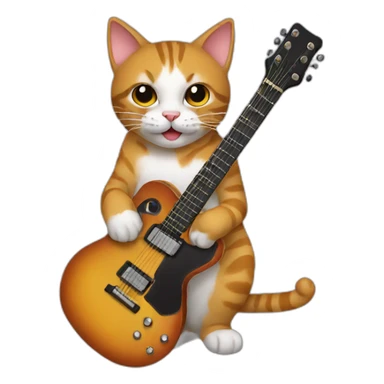 Cat with guitar sticker