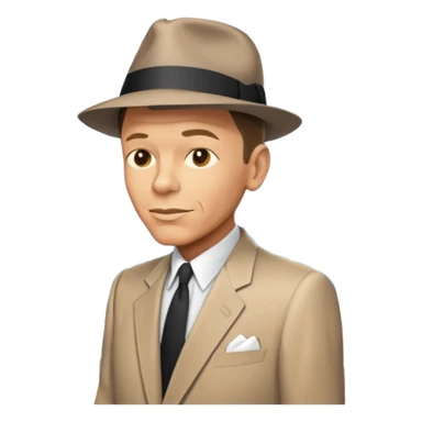 Frank Sinatra emoji showing data analytics trendlines on a screen in the background sticker