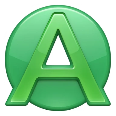 make emolji letter a in light Green color sticker