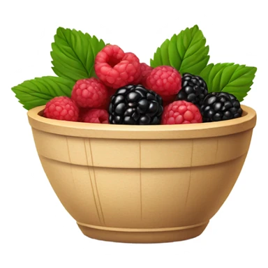 Square bowl of blackberries and raspberries  sticker