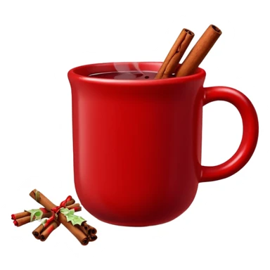 mulled wine emoji in red mug sticker