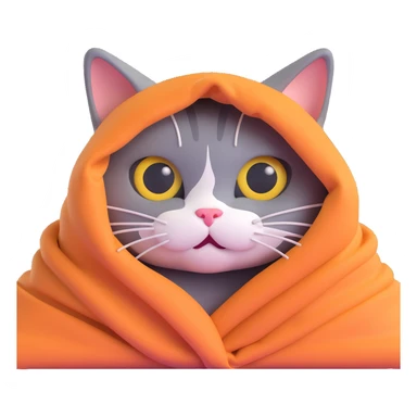 a cat hiding with only its eyes peeking out from under a blanket, everything else hidden sticker
